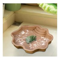 Bol Eau Pour Tortue Et Reptiles - Avec Rampe Et Fond Antidérapant - Pour Bain, Hydratation, Nourriture - Facile à Nettoyer - 3