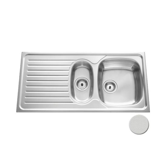 Taille Evier Simple Evier Inox Nid D Abeille Scaldis 1 Bac 1 2 1 Egouttoir
