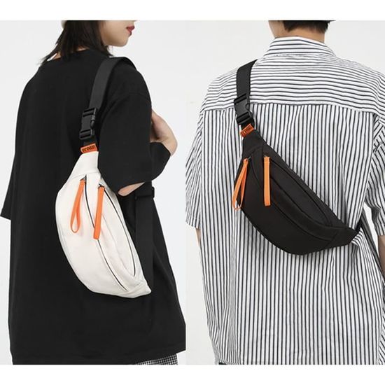 Sac Banane Impermeable Pour Homme Et Femme - FONDUPIN - Blanc - Nylon Et Polyester - Ceinture Réglable Blanc - Bagagerie - Maroquinerie