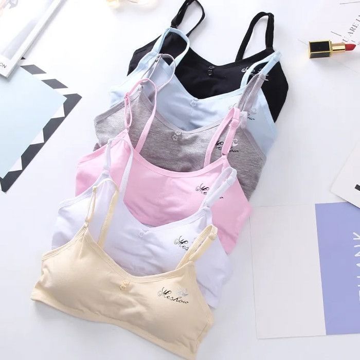 Soutien-gorge sans armatures en coton pour adolescentes,sous-vêtements