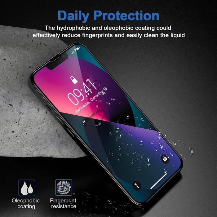 Verre Trempé iPhone 13- iPhone 13 Pro(6.1 Pouces) [sans Bulles] [9H Dureté]  [3D-Touch] Film Protection écran Couverture Complè[742]