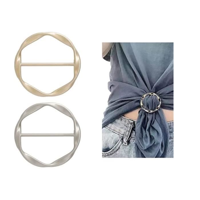 6 Anneaux à Écharpe Métalliques - Alliage Zinc, Couleurs Assorties, Accessoire Mode Femme
