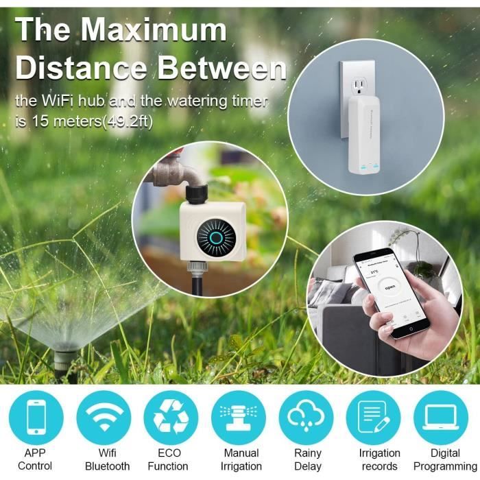 Programmateur Arrosage Wifi Bluetooth, Automatique Arrosage, Mode Pluie — free download