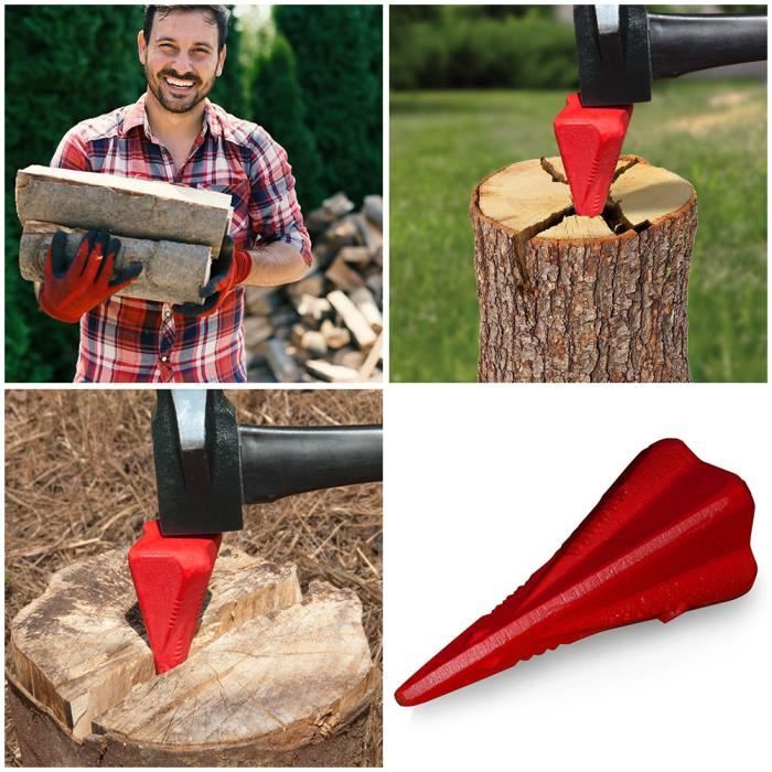 Fendeur à Bûches Manuel En Acier Carbone - Pour Bois Jusqu'à 30 Cm - Portable, Idéal Camping, Cheminée
