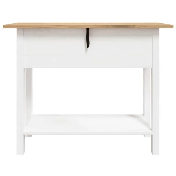 YN2258 Table console Gamme Corona Pin mexicain Blanc 90x34,5x73 cm ...
