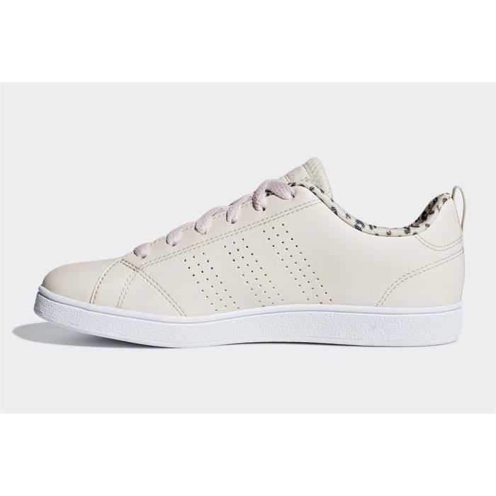 Baskets ADIDAS VS Advantage CL K Beige Mixte Enfant Synth tique Lacets Plat
