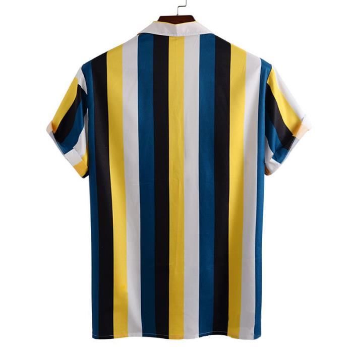 Chemise rayée homme manche courte online