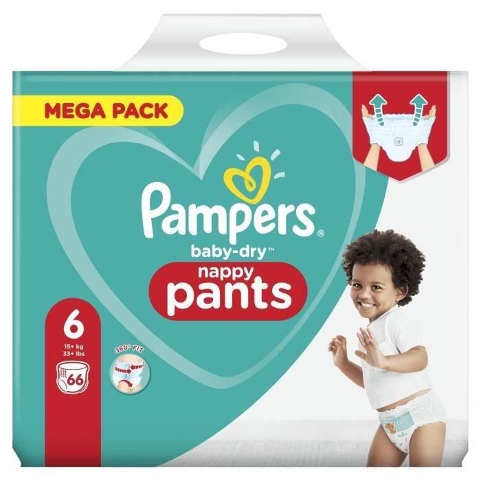 PAMPERS Baby-Dry Pants Taille 6-66 Couches-Culottes : : Bébé et  Puériculture