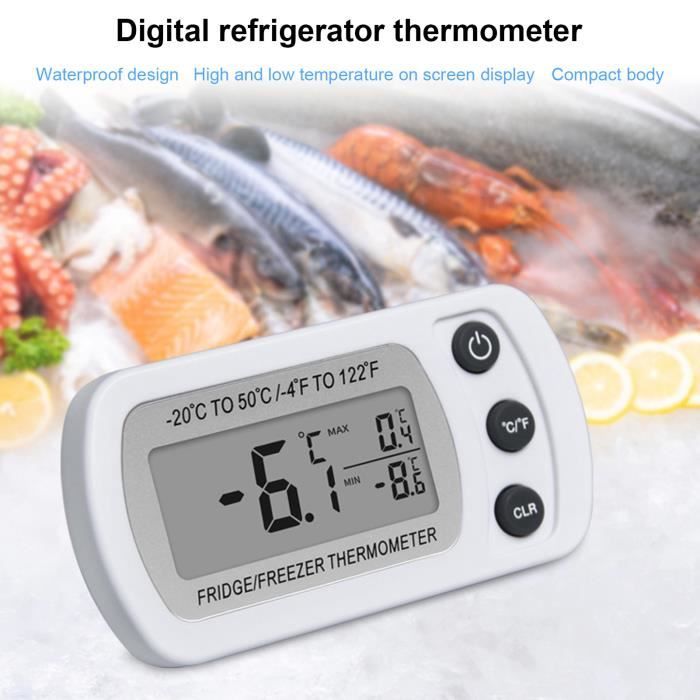 Sonew Thermomètre numérique pour réfrigérateur 2pcs thermomètre numérique  étanche pour réfrigérateur -20 ~ 50℃