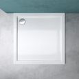 Receveur de douche carré blanc extra plat Mai & Mai F1 en acrylique 70x70x4cm-2