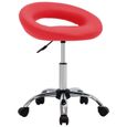 503608 - Design Furniture | Chaise de travail roulante Tabourets de bar - Tabouret à roulettes Tabouret de bureau Rouge Similicuir-2