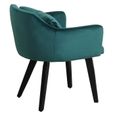 Fauteuil scandinave - MENZZO - Gybson - Velours Vert - Avec accoudoirs - 1 place-2