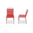 Ensemble table de jardin et 6 chaises - Acier - Palavas - Rouge-2