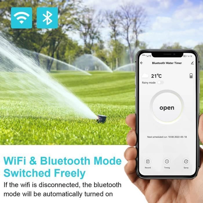 Programmateur Arrosage Wifi Bluetooth, Automatique Arrosage, Mode Pluie — free download