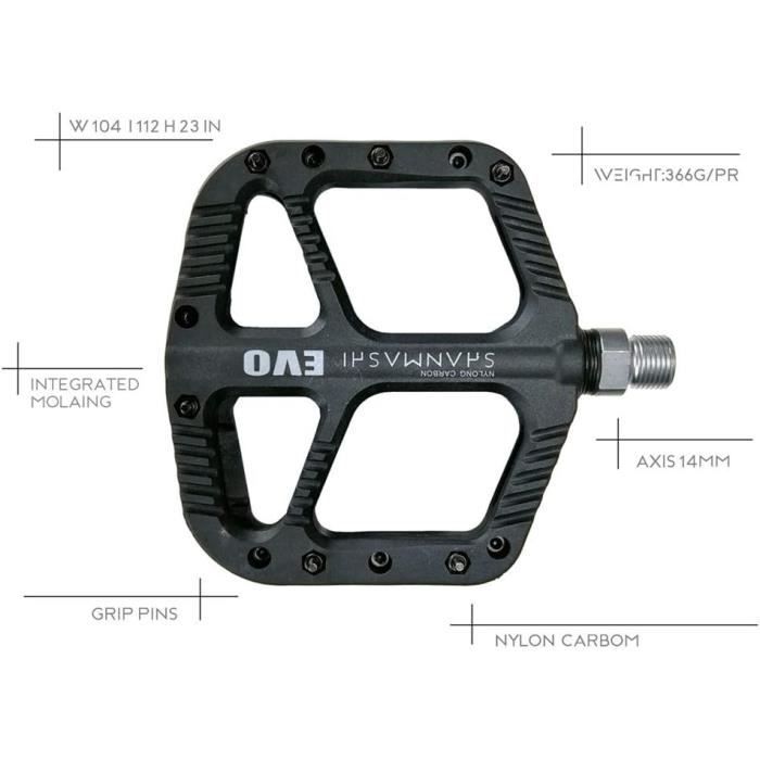 PeDales pour VeLo Stabilite AntideRapante Pedale Automatique VTT Durable Pedale Velo pour Reflechissant Velo VTT Nakamura S258 Cdiscount Sport