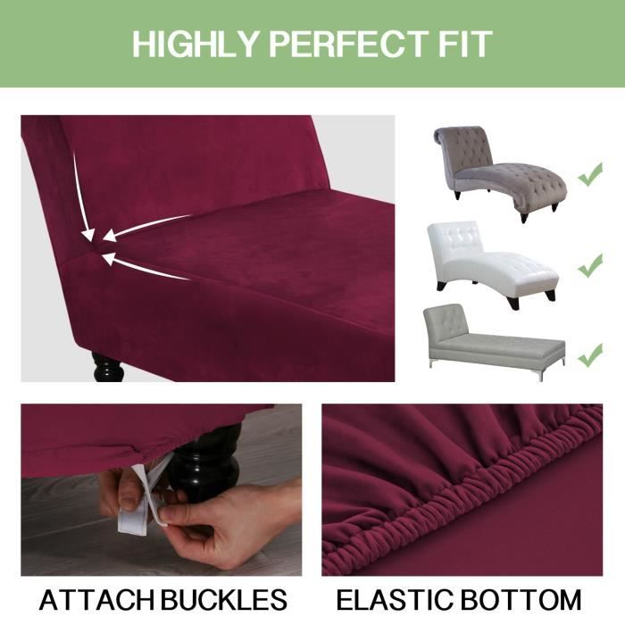 Highdi Housse De Chaise Extensible Sans Accoudoirs – Rouge Uni, Protection Élastique Premium Pour Fauteuil D'Accent, Salon, Chambre Ou Hôtel