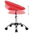 503608 - Design Furniture | Chaise de travail roulante Tabourets de bar - Tabouret à roulettes Tabouret de bureau Rouge Similicuir-3