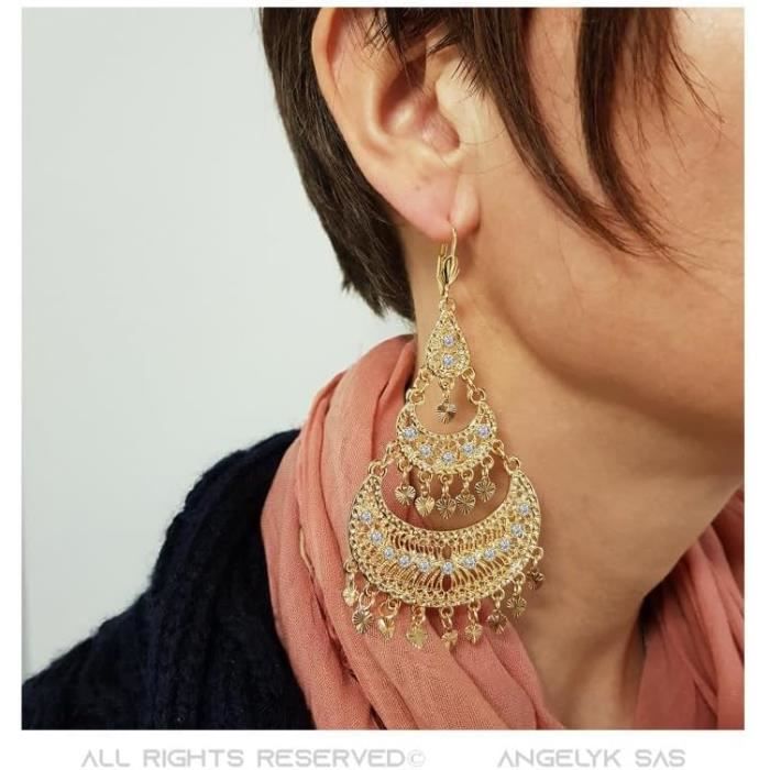 TIANYI-Vissen Boucles D'oreilles Baroque Perle Blanche Longues Pendantes Femme Boucles Oreilles Plaque Or Argent Piercing Chic Bijoux Cadeau Tianyi