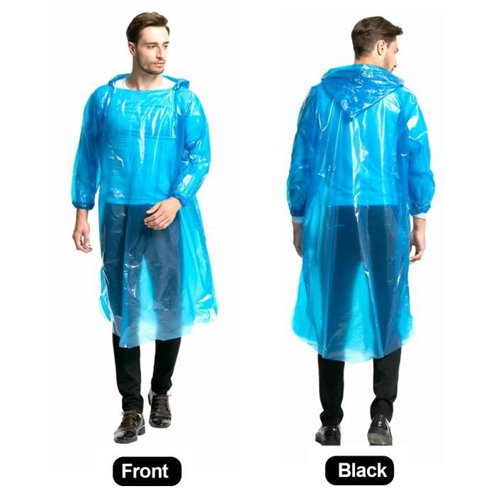 Lot De 4 Ponchos De Pluie Jetables - Capuche Et Manches - Imperméables Adultes Urgence