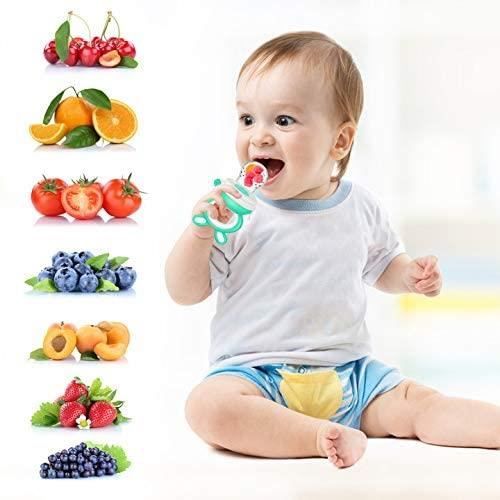 ANGYPY- Sucette alimentaire pour Bébé, 3 tailles de tétines (S, M, L) en  silicone sans PBA, pour fruits, légumes et bouillies - avec couvercle de