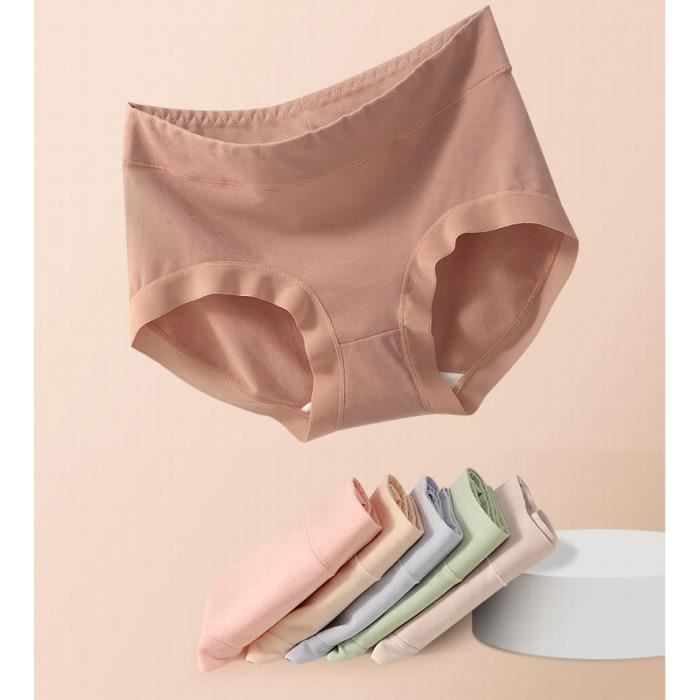 Lot de 4 culotte femme pur coton contr le du ventre taille haute