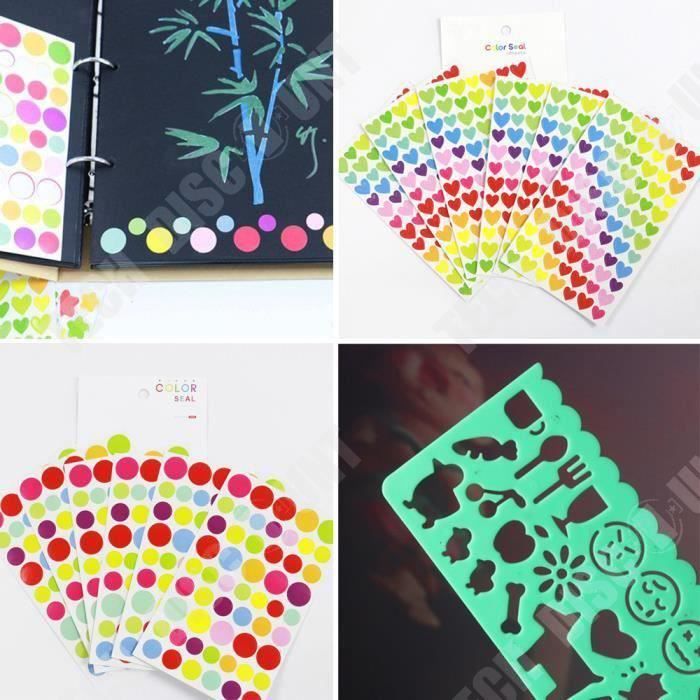 CIYODO Lot De 60 Feuilles D'autocollants Colorés En Forme D