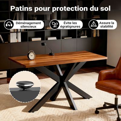 Pied De Table Réglable En Acier Chromé – 700 Mm De Hauteur, Tube Diamètre 60 Mm, Démontable – Base Encastrable Et Support Sous Plateau – Solide Et Simple à Monter