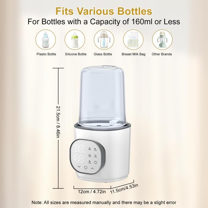 Chauffe-biberon Portable – Grande Capacité 355 Ml – Température Réglable 37°C à 55°C – Acier Inoxydable 316 – Parfait Pour Voyages Et Sorties - 13