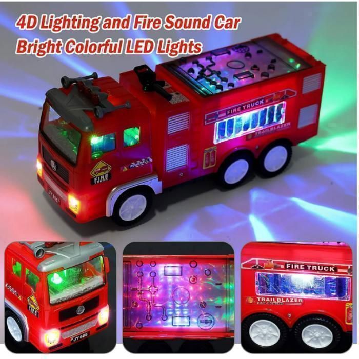 Camion De Pompiers Télécommandé Géant Avec Lance à Eau - Transformable Robot - Effets Sonores Et Lumineux - Cadeau Enfant