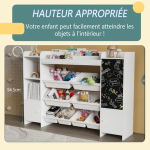 Mophorn Meuble De Rangement Pour Jouets Avec Bibliothèque Et Tableau Etagere A 4 Niveaux Equipee De 10 Bacs Amovibles En Plastique Ideal Pour Salle De Jeux Ou Creche 92644007