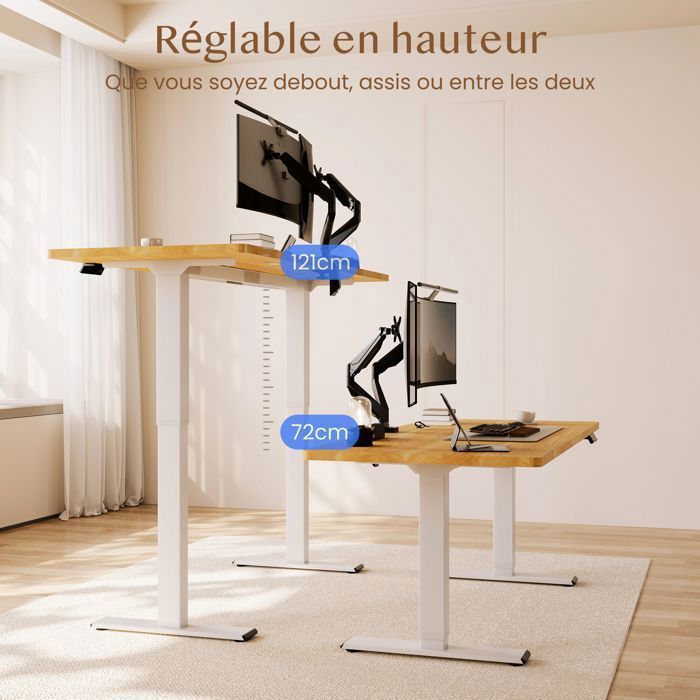 FLEXISPOT EC5 Bureau Assis Debout Électrique à 3 Colonnes 2 Moteurs FLEXISPOT EC5 Bureau Assis Debout Électrique à 3 Colonnes 2 Moteurs