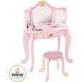 KidKraft - Coiffeuse Princess pour enfant en bois avec miroir et tabouret - Rose-0