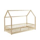 Lit cabane avec barrière Ludique Beige 90x190 - Laïba Kids