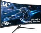 WILTEC Ecran Pc - CRUA 34 in.165 Hz(écran 86 cm) 3440X1440P WQHD, DP, 2xHDMI höhenverstellbar, 1ms (VRB), DP 1.4, Curved, höhenverstellbar
