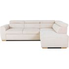 CASAPY Canapé d'angle convertible réversible - 4/5 places - KELIO - Velours côtelé beige - 245 x 184 x 77/87cm