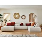 LISA DESIGN Onyx - canapé panoramique d'angle droit 7 places - en tissu - Beige