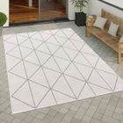Paco Home Tapis Exterieur Terrasse Balcon Tapis Cuisine Motif Scandinave Geometrique Blanc 80x150 cm