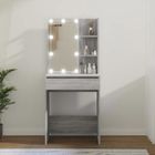 vidaXL Coiffeuse avec LED Table Cosmétique Meuble de Rangement Coiffeuse avec Miroir Meuble de Chambre à Coucher Intérieur 820443