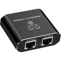 Switch RJ45 2 Ports 1000Mbps Network LAN Switch 2 Ports RJ45 1 to 2 Gigabit Network Splitter Switch Ethernet pour Ordinateurs,