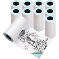 10 rouleaux de papier autocollant thermique 57x30mm, autocollants anti-abrasion imprimables, pour imprimantes thermiques mobiles