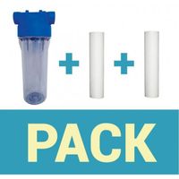 Pack de filtration d'eau porte filtre plus 2 filtres anti sédiment 20 microns thermosoudée