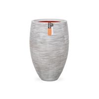 Pot à fleurs - CAPI EUROPE - Nature Rib Élégant Deluxe - 40 x 60 cm - ivoire - 53L - Isolation thermique