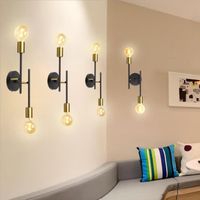 MOGOD 4X Applique Mural-Plafonnier - 2xE27 Têtes Luminaire Moderne Lampe Plafond Lampe Mural en Métal pour Chambre Chevet Salon