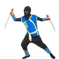 Déguisement ninja bleu et or garçon - Marque - Modèle - Tissu satiné - Extérieur - 3 ans