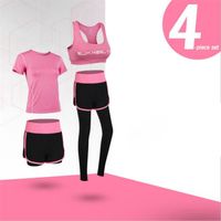 Ensemble de Vêtements de Sport Femme - Rose HY™ - Respirant - Fitness - 4 Pièces Confortables