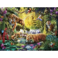 Puzzle adulte Ravensburger - Famille de Tigre au bord de la rivière - 1500 pièces - Collection Animaux Sauvages