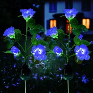LAMPE DE JARDIN  Lumière Solaire Extérieur Jardin, Lampes LED Rose 