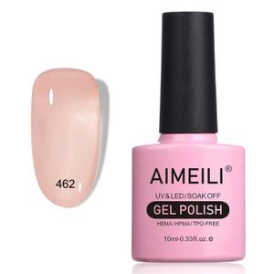 VERNIS A ONGLES AIMEILI Soak Off UV LED Vernis à Ongles Gel Semi-Permanent Pink Gel Polish - Clear Rose Nude 10ml(462)