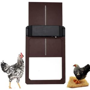 Notewisher Porte de Poulailler Automatique avec DéTection de la LumièRe Kit D'Ouvre-Porte Automatique pour Poulailler Porte de Poulailler éTanche 