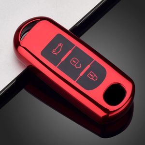 BOITIER - COQUE DE CLÉ 3 bouton-rouge Housse de clé télécommande en TPU, 